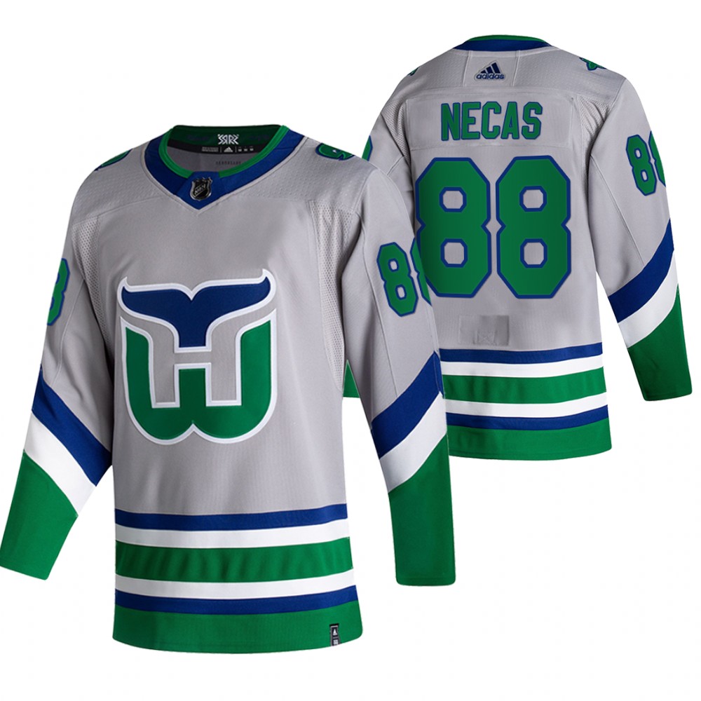 2021 Adidias Carolina Hurricanes #88 Martin Necas Grey Men Reverse Retro Alternate NHL Jersey